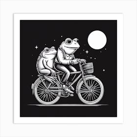 Frogs On A Bicycle 3 Art Print