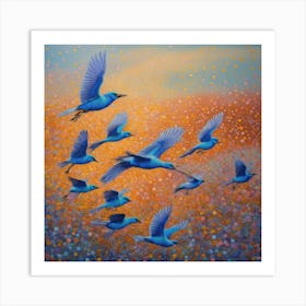 Flock of birds 2 Art Print