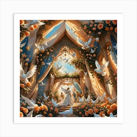 Angels And Doves Art Print