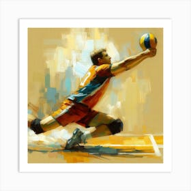 Volleyball Player In Action Art Print