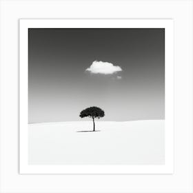 Lone Tree In The Snow Art Print