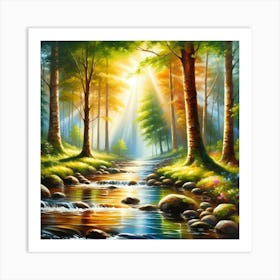 River In The Forest 7 Art Print