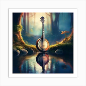 Banjo In The Forest Art Print