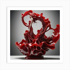 Red Sculpture Of A Woman Art Print