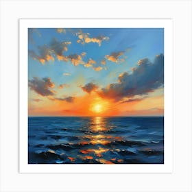 Sunset Over The Ocean 17 Art Print