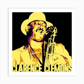Clarence Clemons American Saxophonist Legend in Pop Art 2 Art Print
