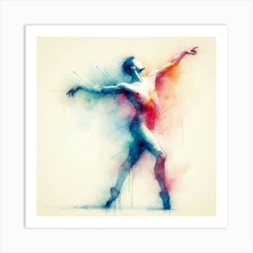 Watercolor Ballet Dancer 1 Art Print