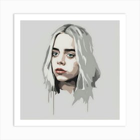 Portrait Of A Girl with grey hair Art Print