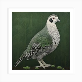 Ohara Koson Inspired Bird Painting Partridge 1 Square Art Print