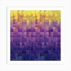 Abstract purple and yellow Art Print