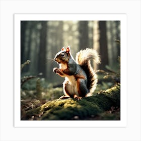 Squirrel In The Forest 179 Art Print