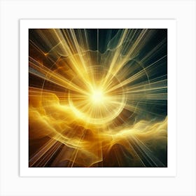 Golden Rays Of Light Art Print