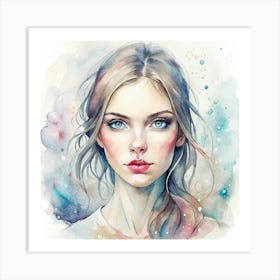 Watercolor Of A Girl 3 Art Print