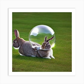 Rabbit In A Bubble Art Print