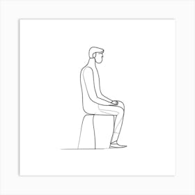 Man Sitting On A Stool Art Print