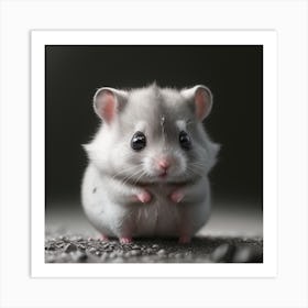 Grey Cute Hamsterwhite Backgroundbig Eyes2047 Concept Art Original Cinematic S 181702922 Art Print