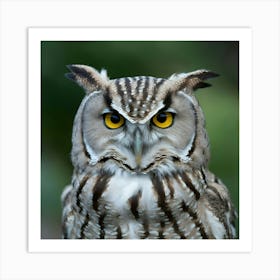 Owl With Yellow Eyes Art Print