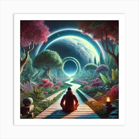 Meditative Landscape.AI Art Print