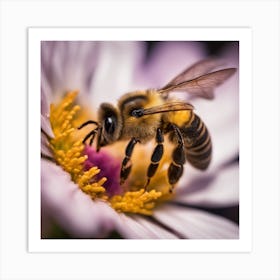 Bee On A Flower 2 Art Print