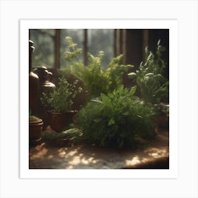 Herbs On The Table Art Print