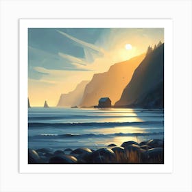 Sunset By The Sea Art Print