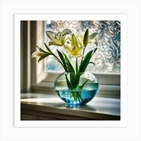 Lilies In A Vase 11 Art Print