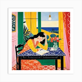 Woman Reading A Book 17 Art Print