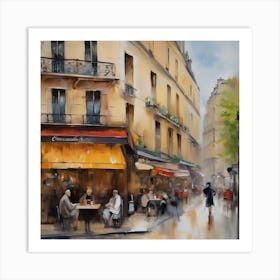 Paris Cafe.City of Paris. Cafes. Passersby, sidewalks. Oil colours.7 Art Print