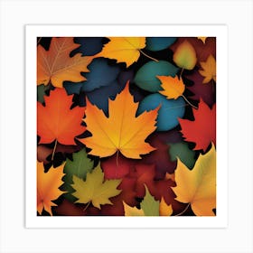 Autumn's Symphony of Leaves 10 Art Print