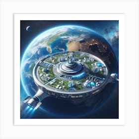 Spaceship In Space 35 Art Print