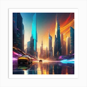 Futuristic City 121 Art Print