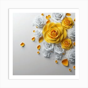 Spring flowers on a bright white wall, 6 Art Print