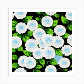 White Chrysanthemums 3 Art Print