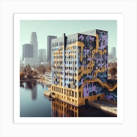 Graffiti Building In Los Angeles Art Print