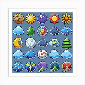 Game Ui Icons Art Print