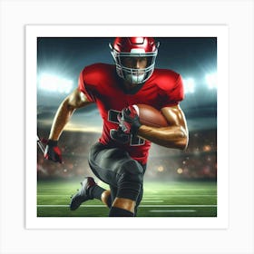 American Football Player Running 1 Art Print
