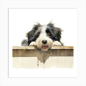 Dog On A Fence 3 Art Print