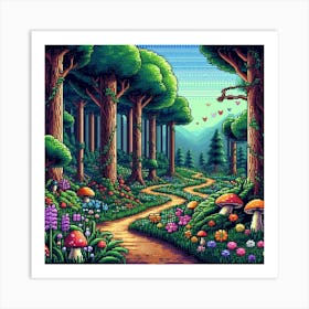 8-bit forest 3 Art Print