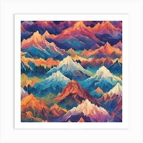 Mountain Ranges Art Print