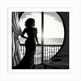 Woman At The Window Art Print