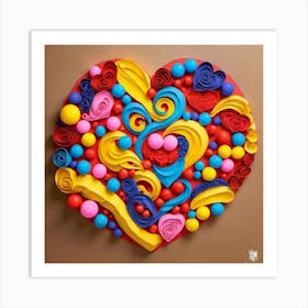 Heart Shaped Paper Art Art Print