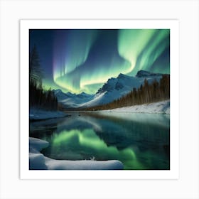 Aurora Borealis paintings art print 2 Art Print