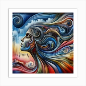 Surreal Lady art Art Print