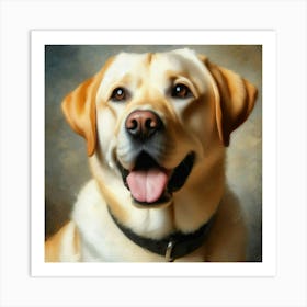 Labrador Retriever Portrait in oil paint Art Print