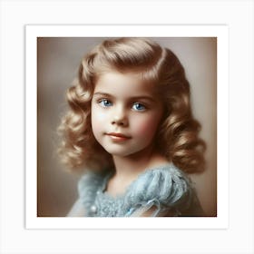 Vintage American Girl Portrait 2 Historical Art Print