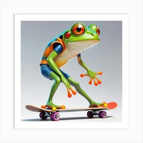 Skateboard Frog 1 Art Print