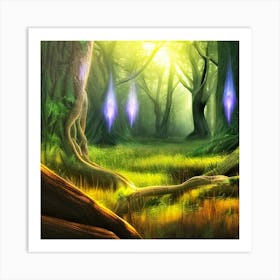 Enchanted Woods(Orbs) Art Print