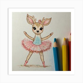 Ballet Deer 5 Art Print