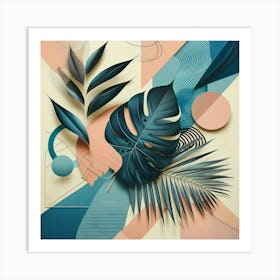 Aesthetic style, Abstraction with tropical leaf 6 Art Print