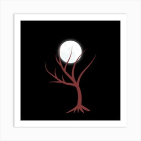 Full Moon Tree 3 Art Print